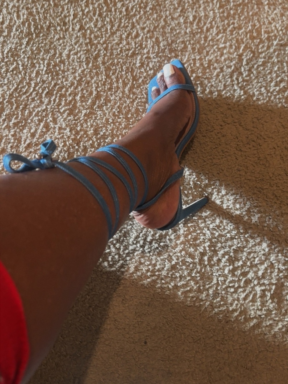 Steve Madden Sky Blue Lace-Up Stiletto Sandals